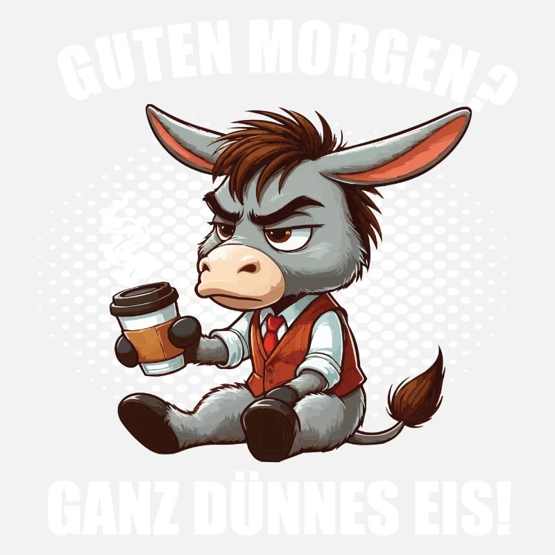Guten Morgen ganz dünnes Eis Esel Eselchen Muli