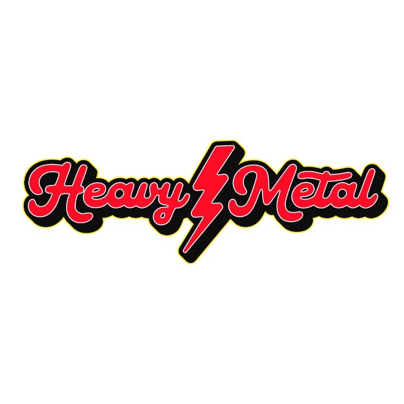 Heavy Metal Lightning Bolt Script-Logo