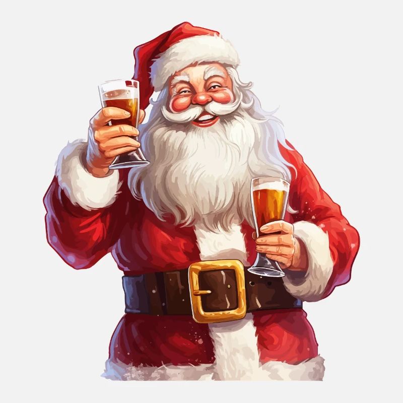 Weihnachtsmann Bier Alkohol Prost Glühwein Schnaps