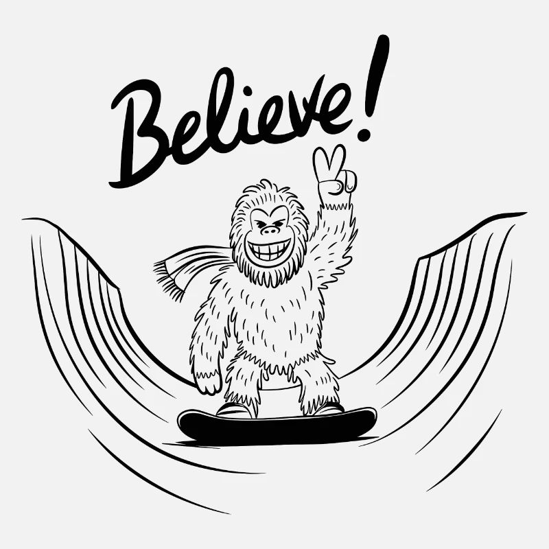 Sasquatch Bigfoot Snowboard Snowboarder