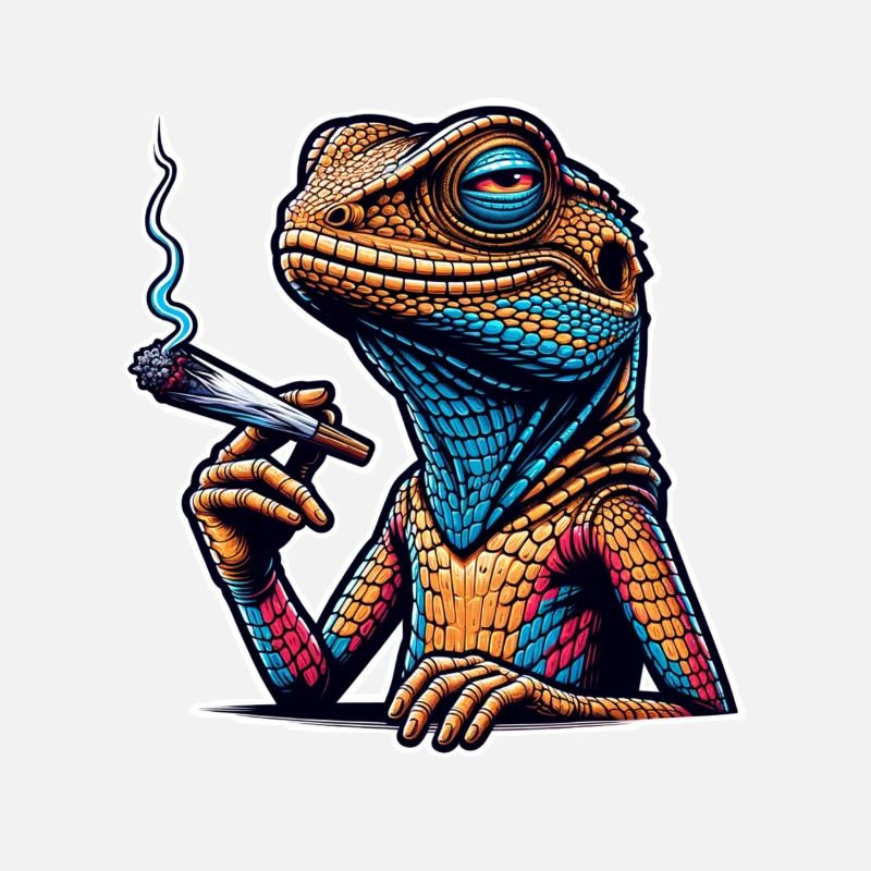 High Lizard Lizard Smoking Pot Cannabis