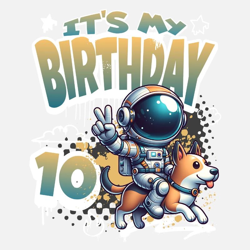 Astronaute 10e anniversaire Chien de l'espace drôle