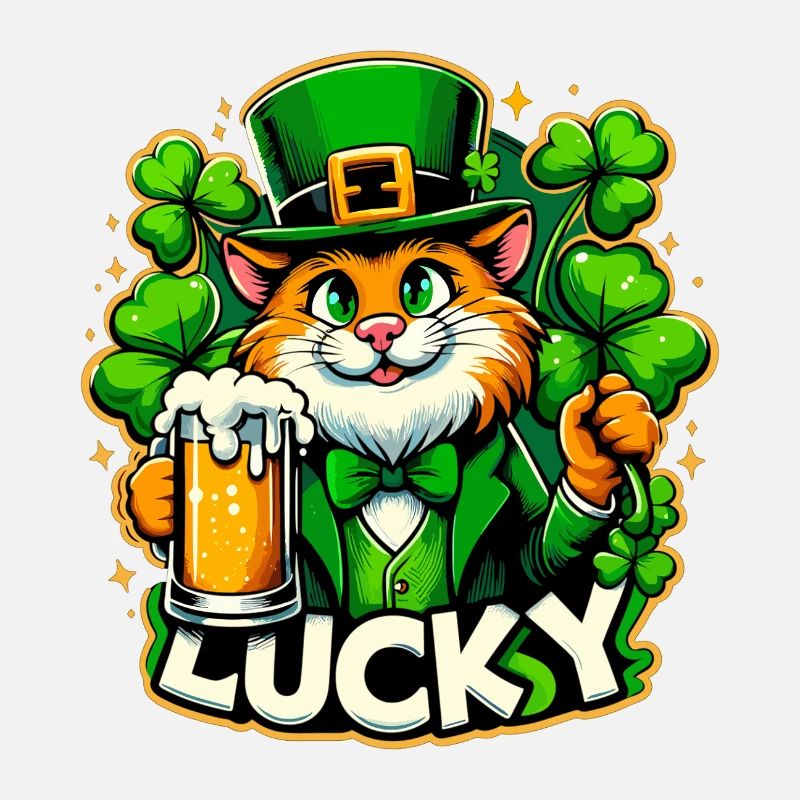 Saint-Patrick Leprechaun Cat Happy