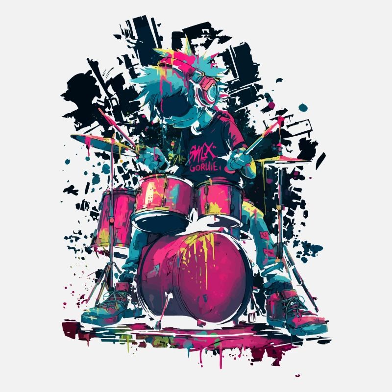 Tambour coloré style bande dessinée Splash Art Design