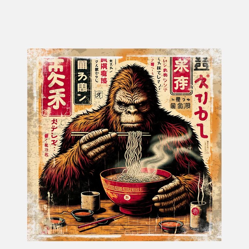 Ramen Gorilla Grunge Poster Style
