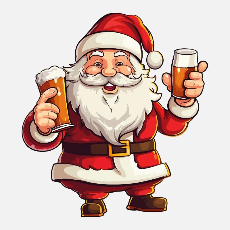 Weihnachtsmann Bier Alkohol Prost Glühwein Schnaps