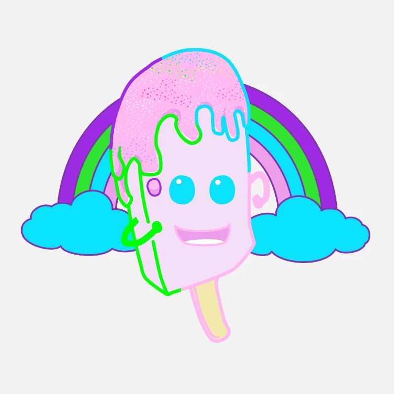 Happy Regenbogen Eis Eiskrem Kinder Fantasy