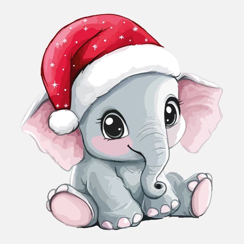 éléphant Noël mignon Noël mignon