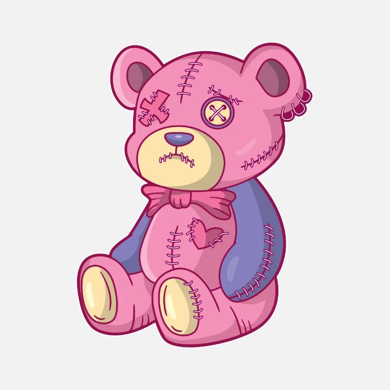 Kawaii Pastell Goth Teddybär Gothic Occult Voodoo