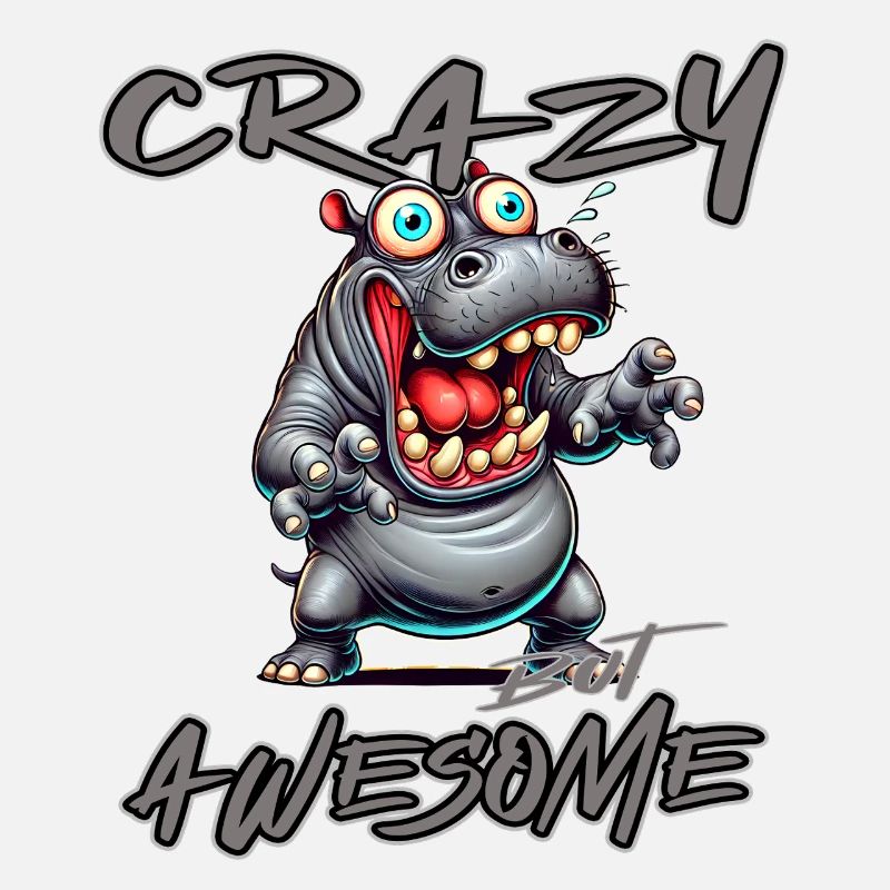 Crazy but Awesome Nilpferd Comic Stil