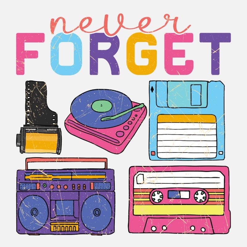 Never Forget: Funny Retro Design Ghetto Blaster