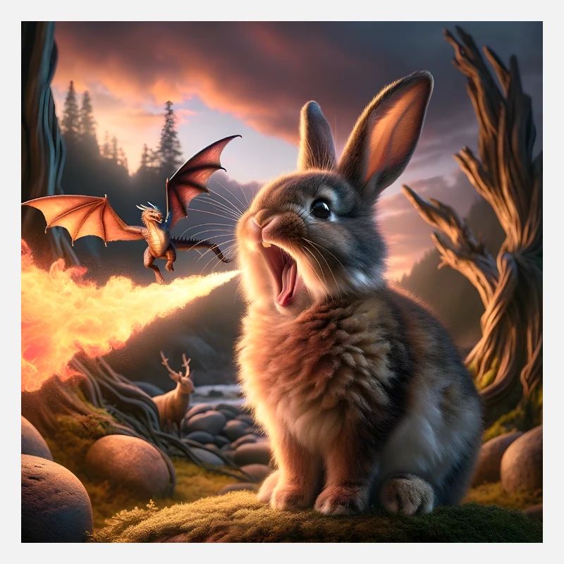 Feuerspeiender Hase Drache #26