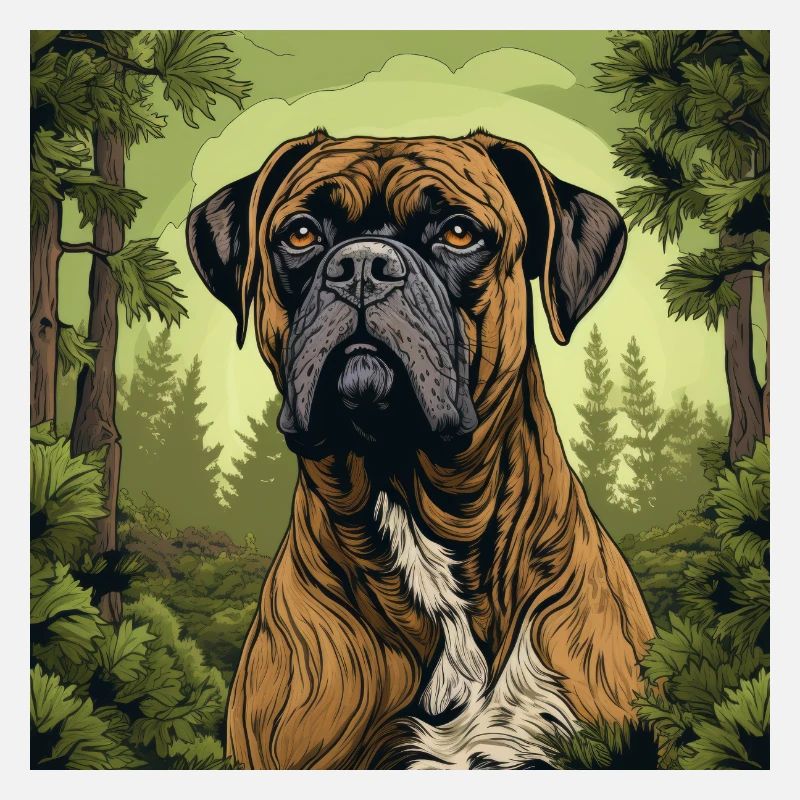 Boxer Hund Hunderasse im Retro Vintage Design