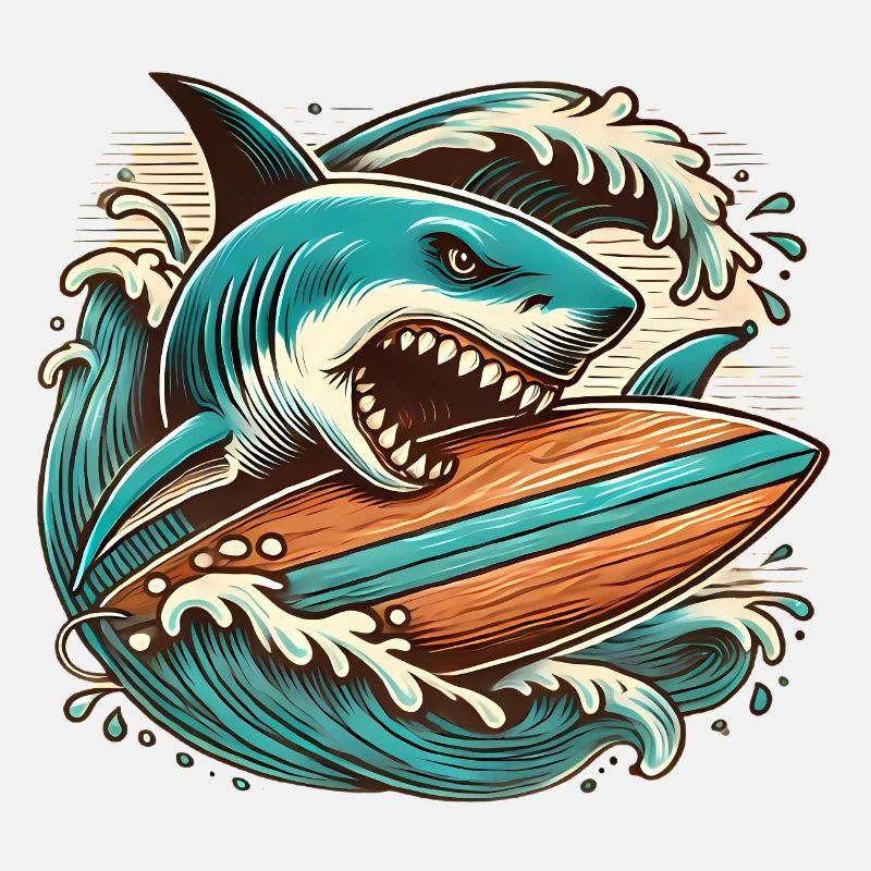 Aventure de surf de requin féroce