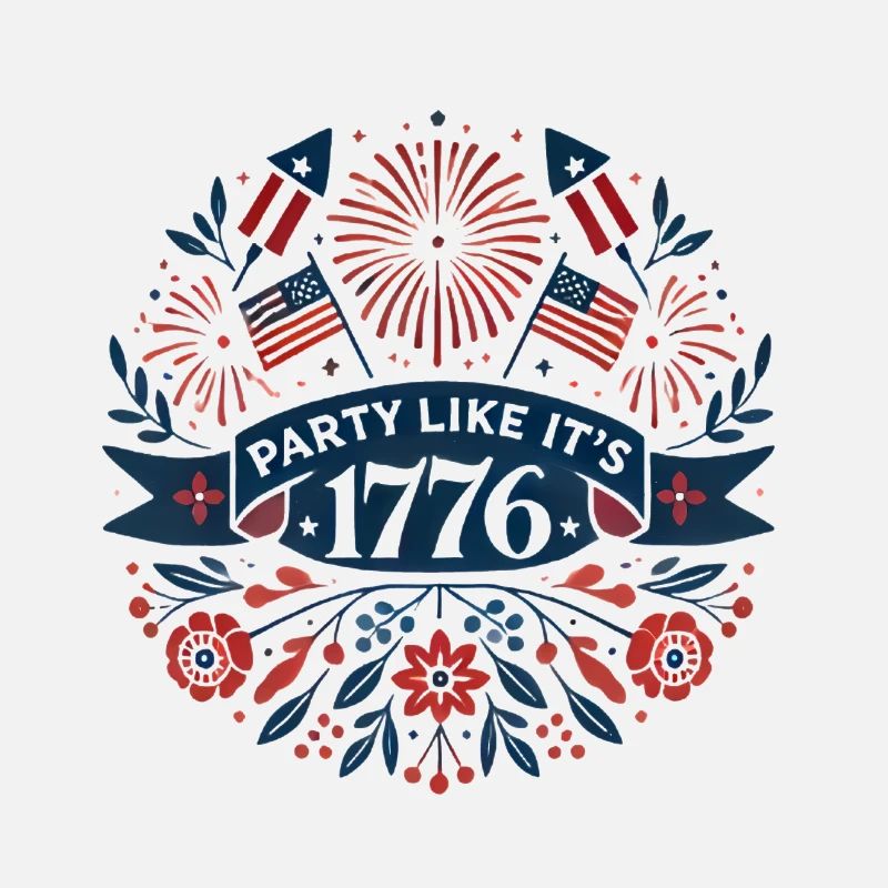 Retro Patriotisches Parteidesign 1776