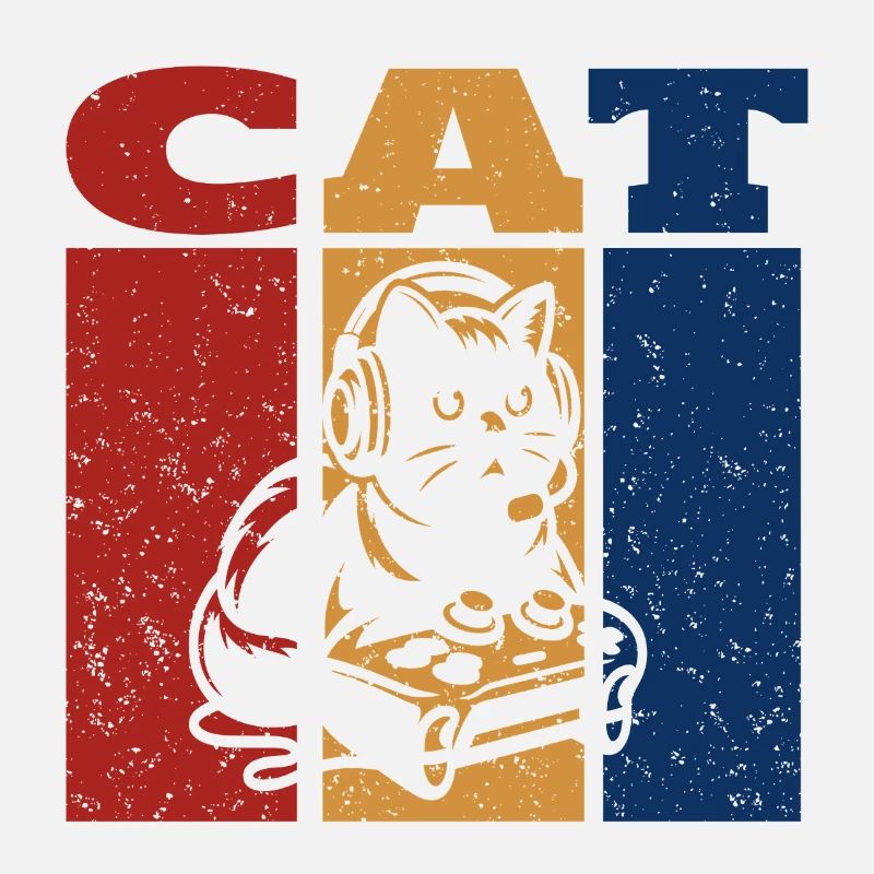 Le design rétro du chat gamer