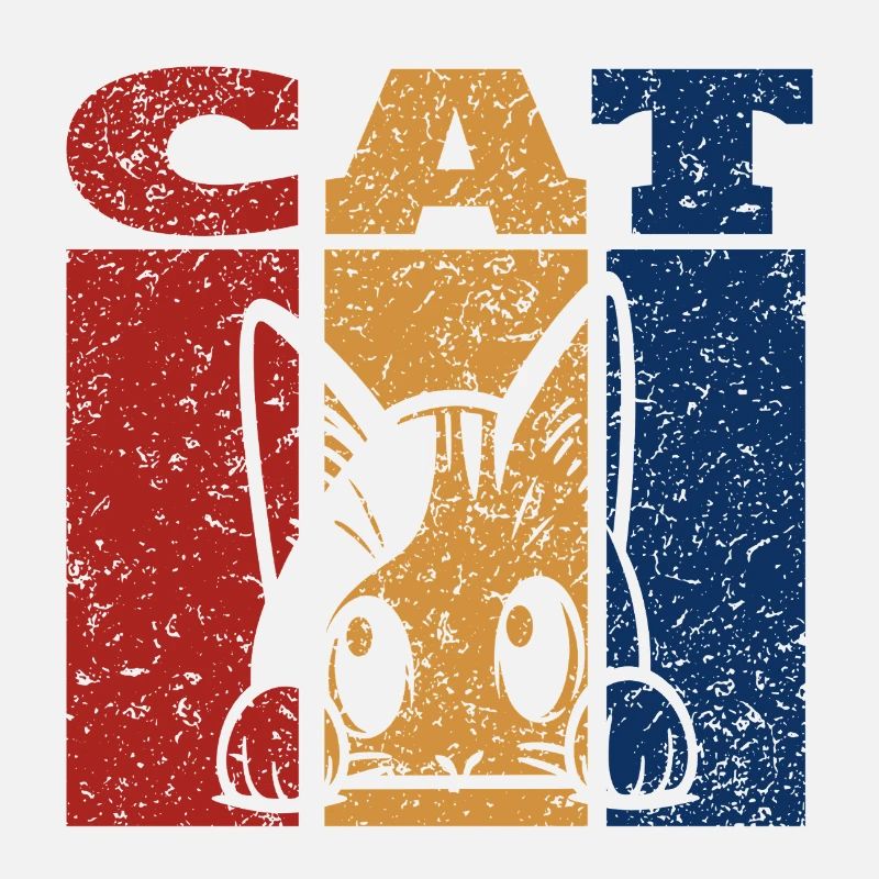 Peeking Cat Retro Design