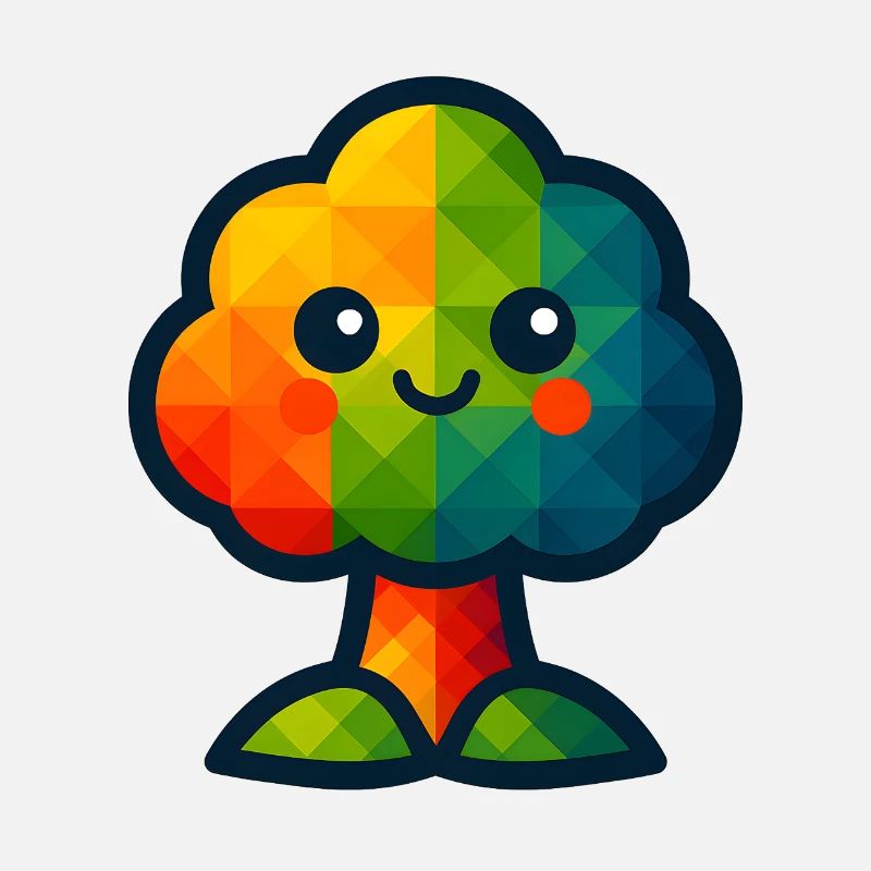 WPAP Polygon Kawaii Style Bébé Jouet Arbre