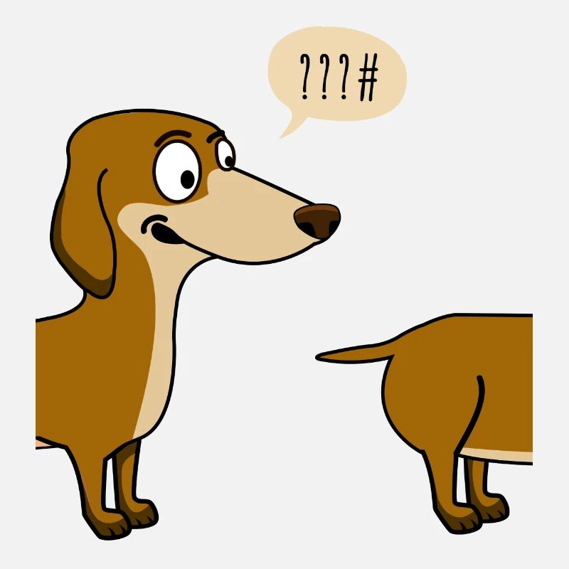 Hund dackel lustig gassi lang ironie humor comic L