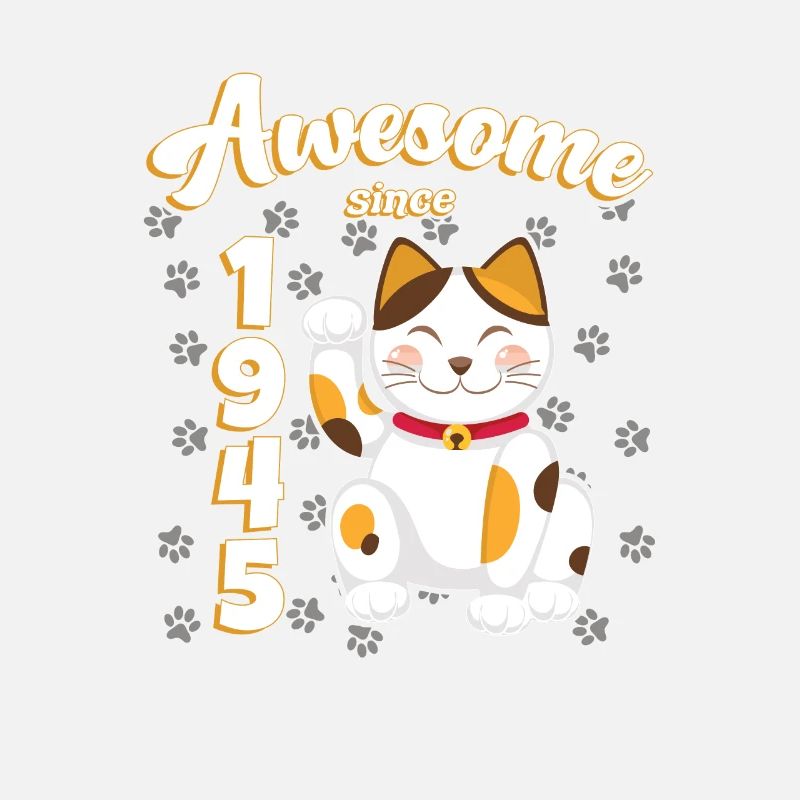 1945 Birthday Awesome since Cat Maneki neko