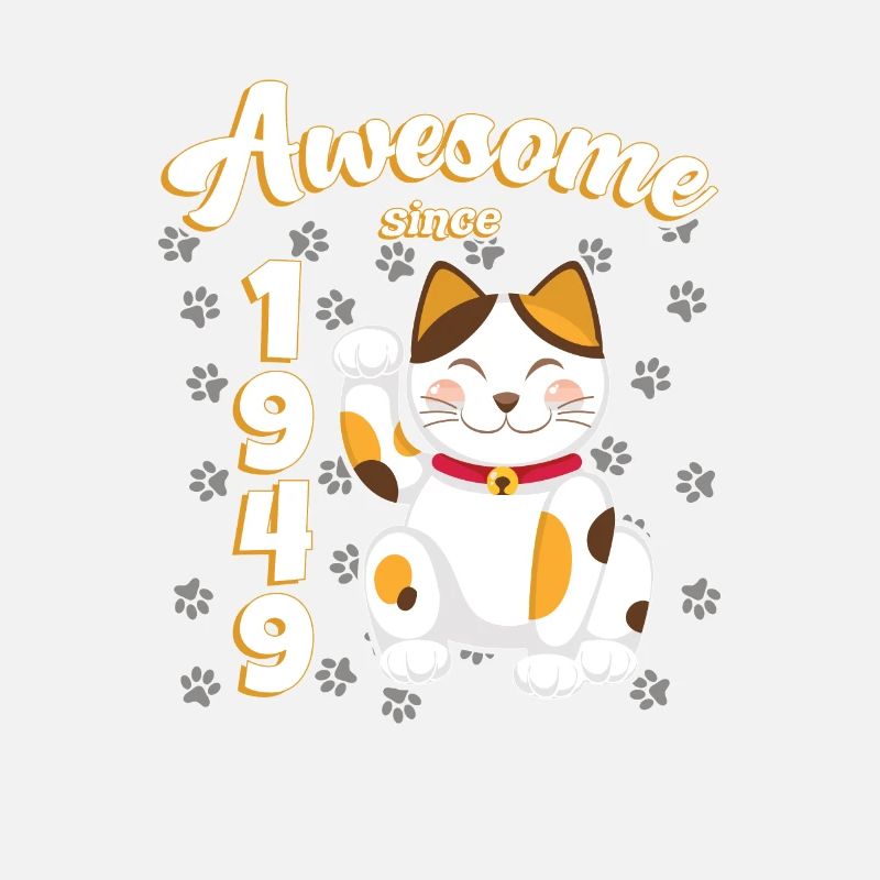 1949 Birthday Awesome since Cat Maneki neko