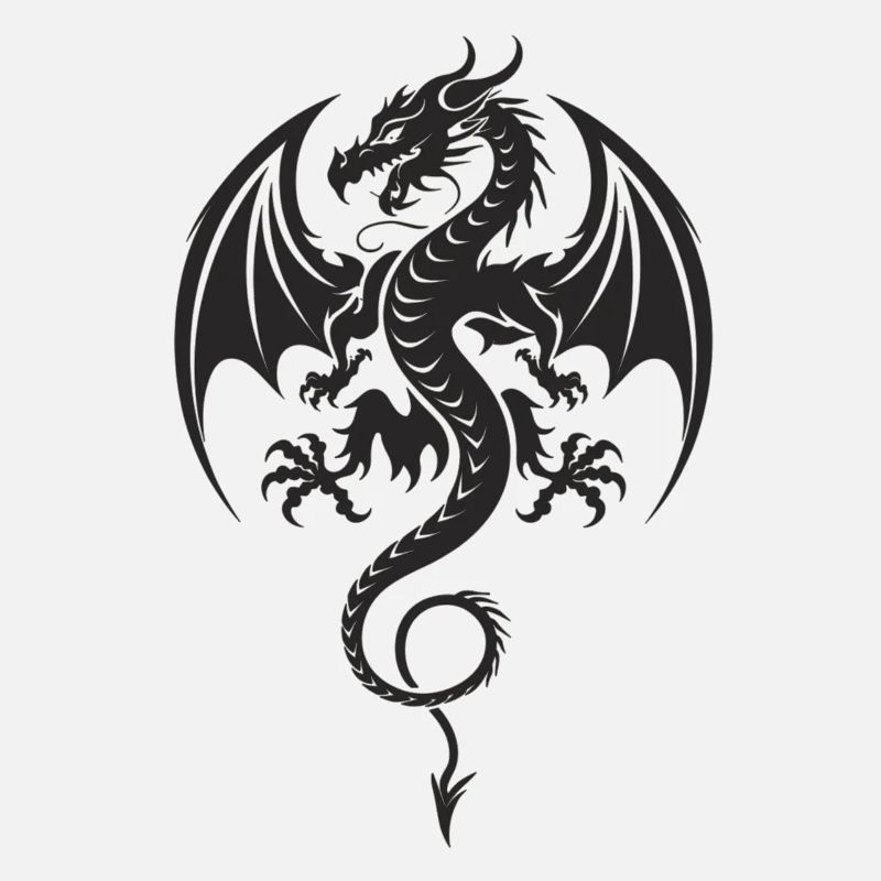 Tribal Drache Tattoo Stil