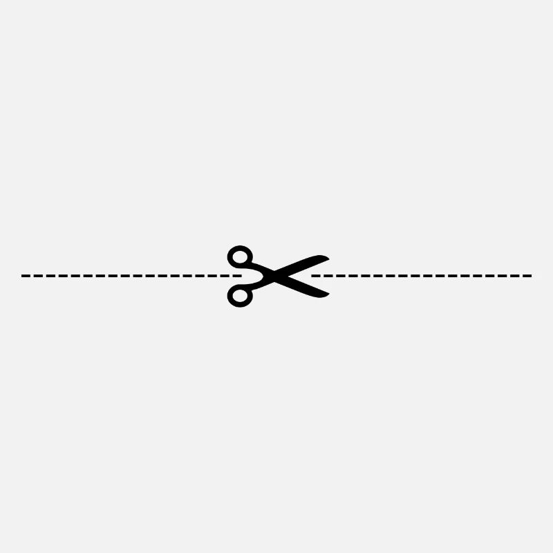 Ciseaux avec ligne de coupe
