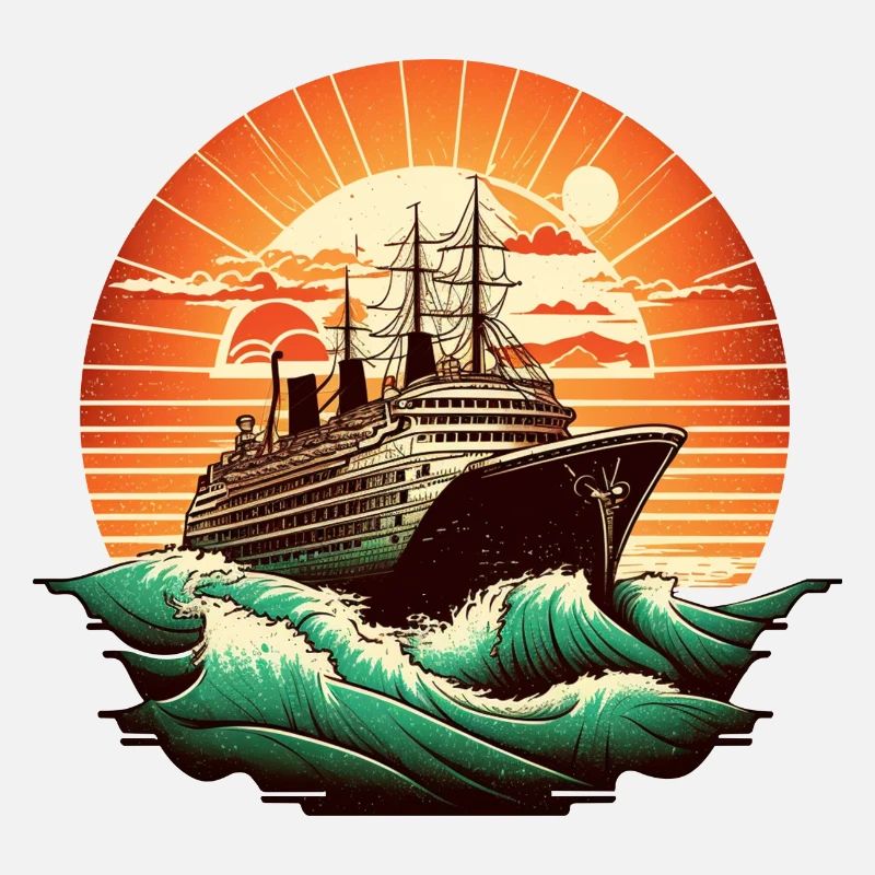 Bateau de croisière Retro Vintage couleur 2