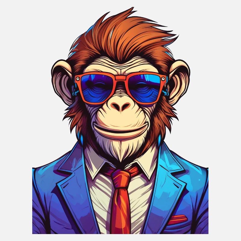 Monkey with suit and sunglasses