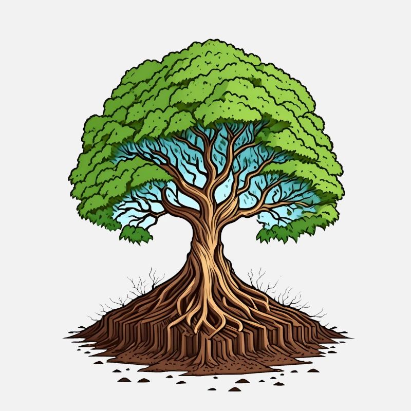 A big tree with roots