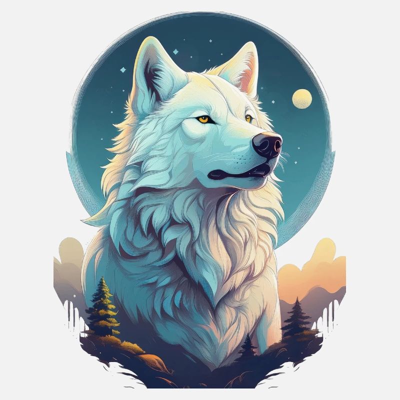 Loup blanc à minuit