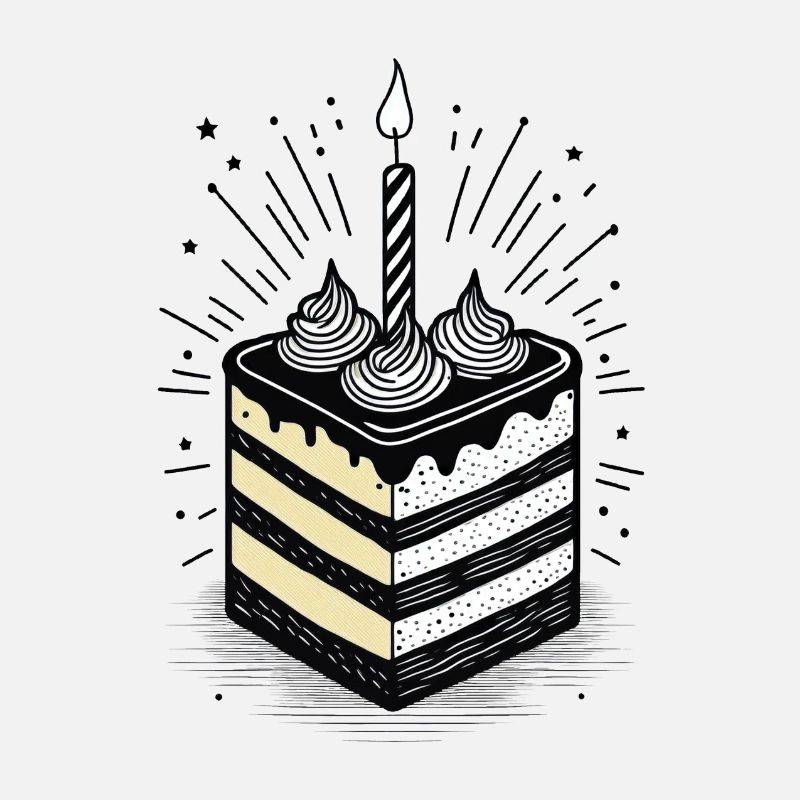 Morceau de gâteau avec une bougie pour l’anniversaire