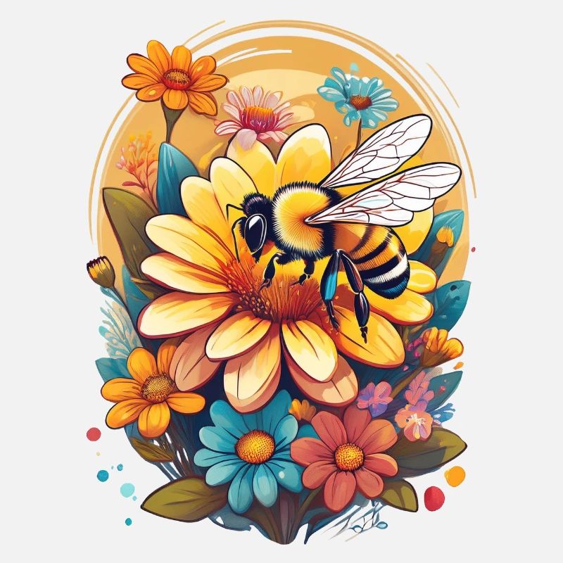 A bee pollinating a flower