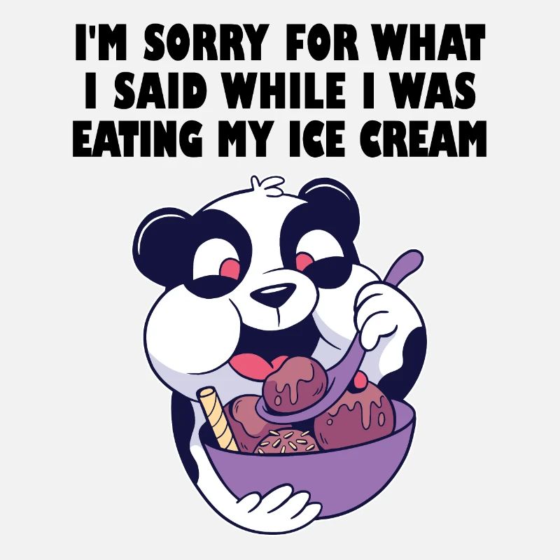 Hungriger Pandabär mit Schüssel Eis