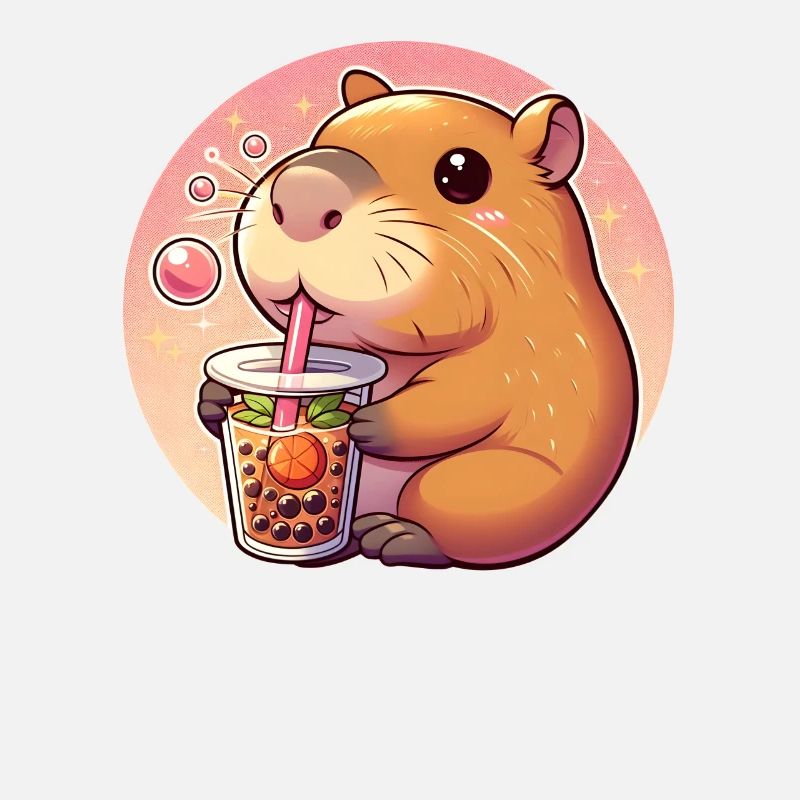 Capybara aime le thé à bulles