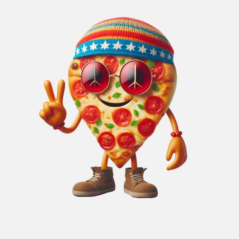 Hippie Pizza mit Peace-Zeichen