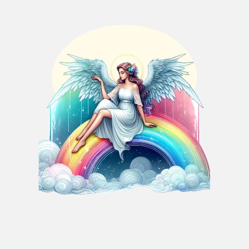 Engel auf Regenbogen