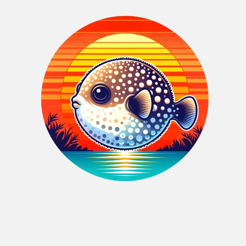 Poisson-globe au coucher du soleil