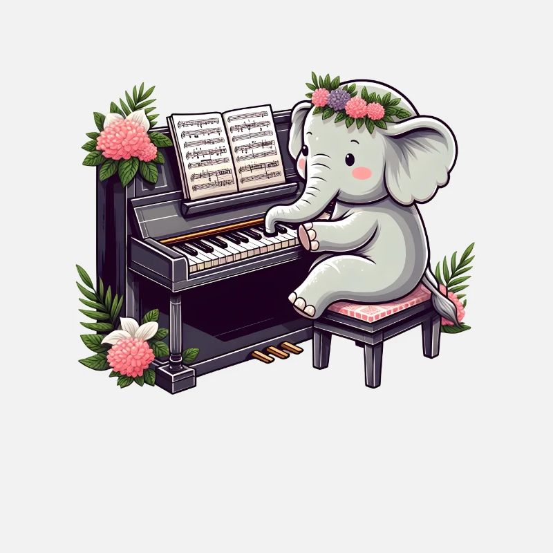 Elefant am Klavier