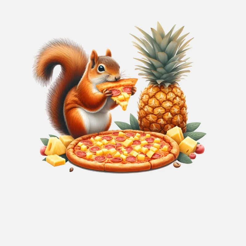 Eichhörnchen genießt Pizza