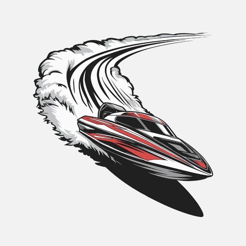 Dynamic motorboat adventure on the waves