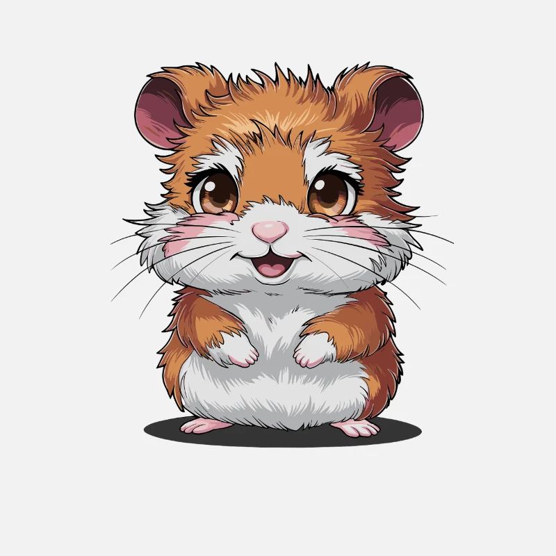 Cute hamster with big eyes and