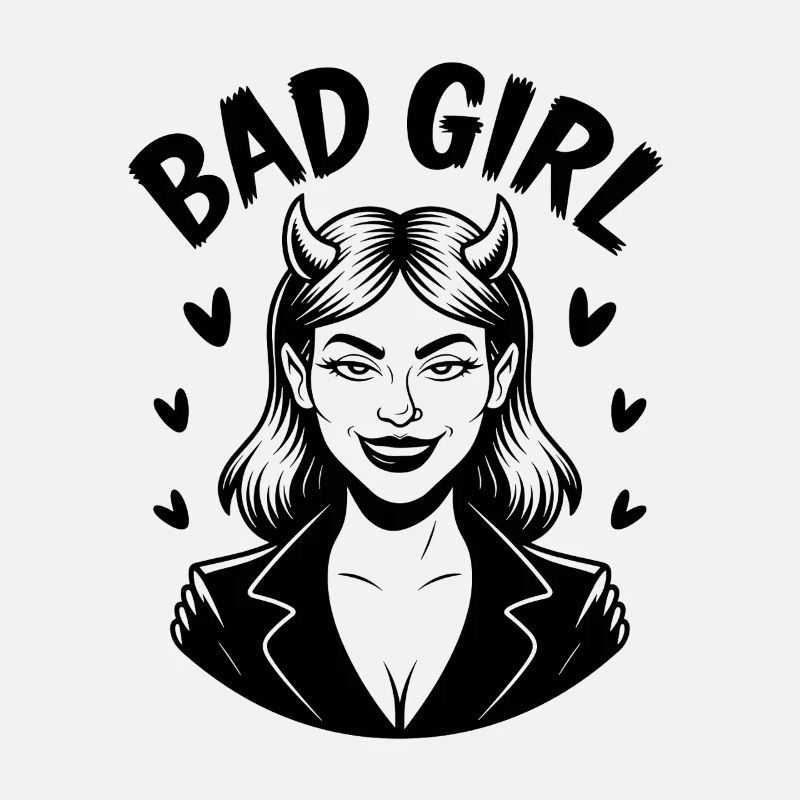 Bad Girl Devilish Smile Illustration