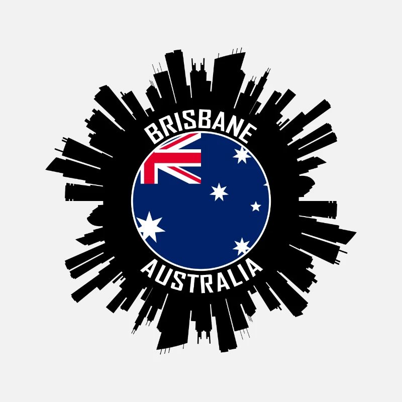 Brisbane Skyline Australia Flag Souvenir de voyage