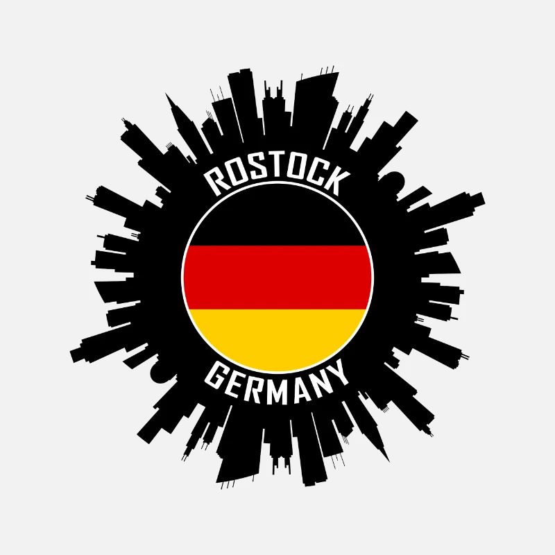 Rostock Skyline Deutschland Flagge Reise-Souvenir
