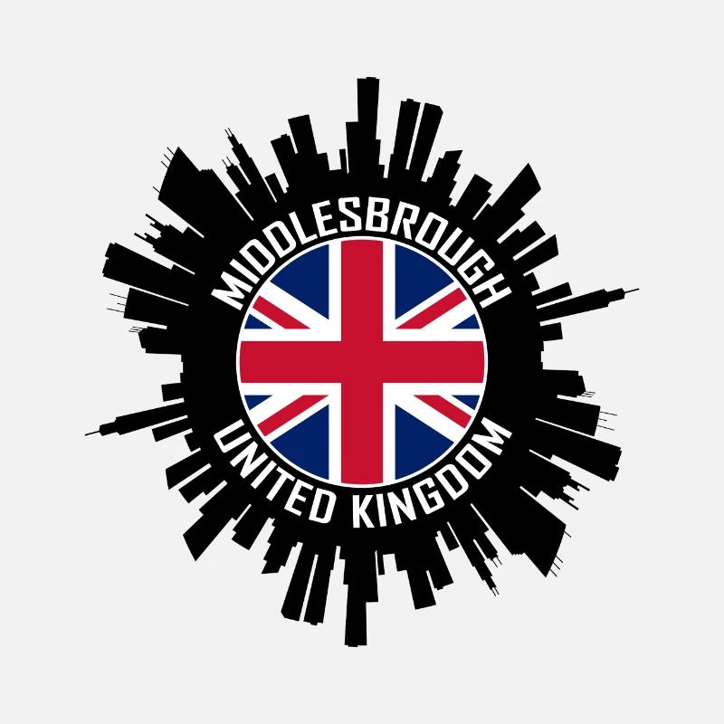 Middlesbrough Skyline Uk Flag Travel Souvenir