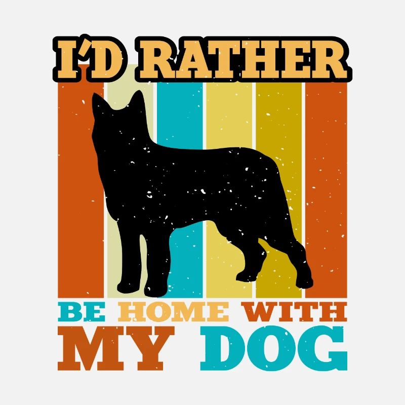 Bouvier Des Ardennes Dog Silhouette Retro Sunset