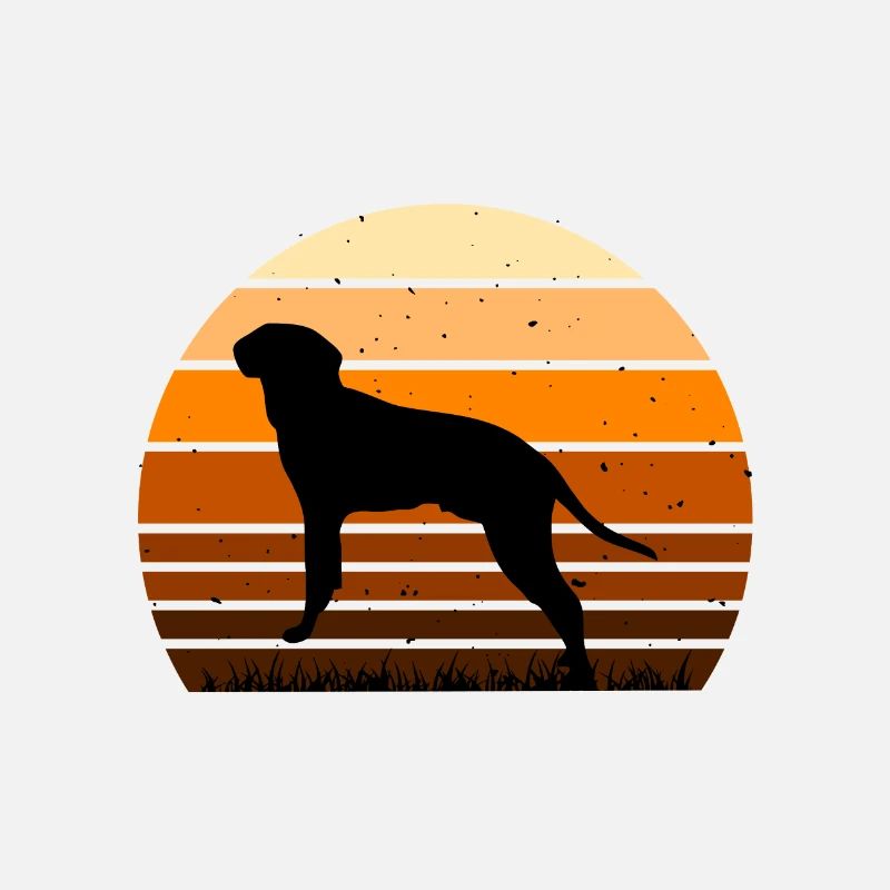 Braque Saint Germain Dog Silhouette Retro Coucher de soleil