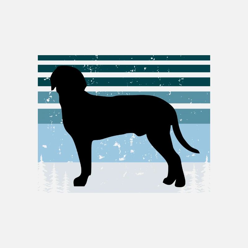 Österreichischer schwarzer und hellbrauner Jagdhund Silhouette Retro