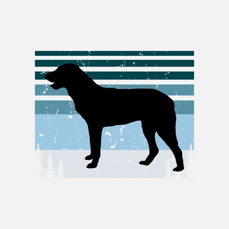 Cao De Castro Laboreiro Hund Silhouette Retro Sonne